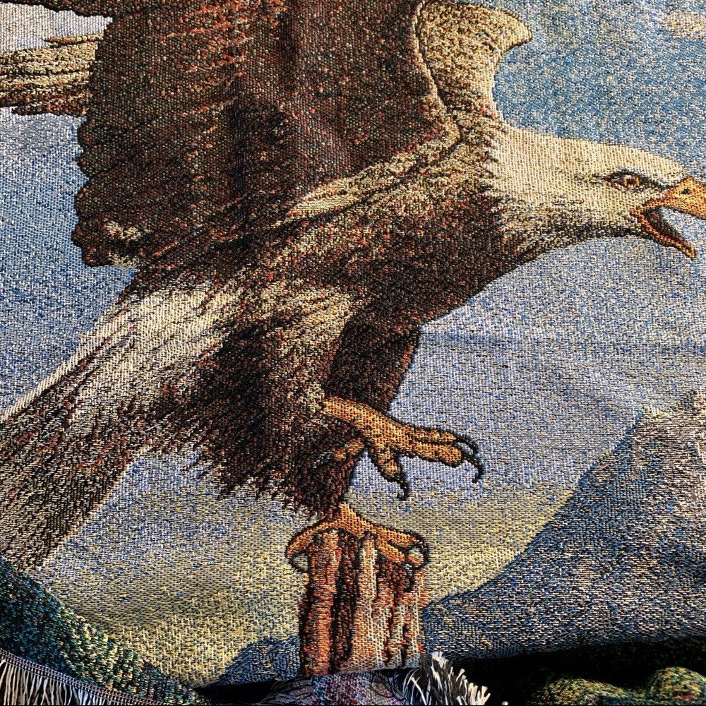 Like-New Wall Tapestry: American Eagle on the Hunt